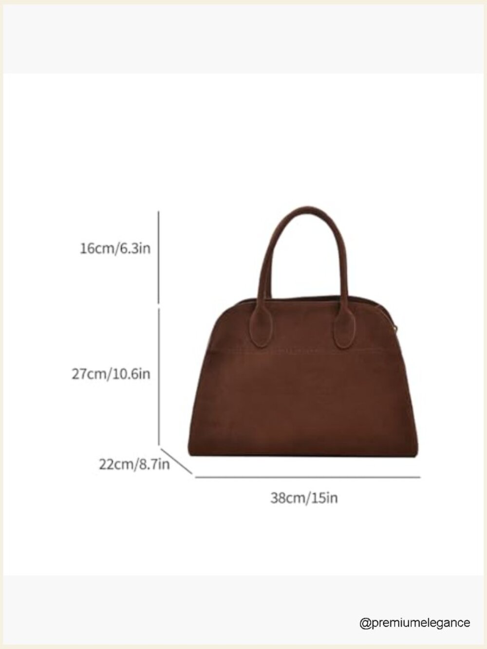 Retro Suede Leather Tote Bag Shoulder Handbag Top Handle Crossbody Purse - Picture 4 of 5